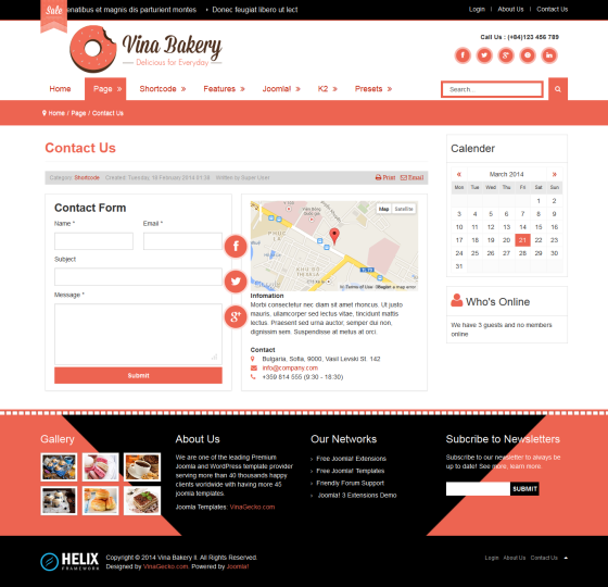 Vina Bakery II - Flexibility and Responsive Joomla Template