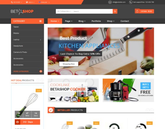 Vina BetaShop - Kitchen Appliances VirtueMart Template