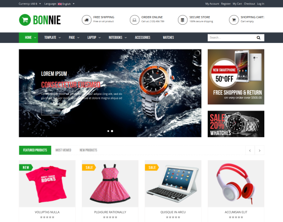 Vina Bonnie - Responsive Multipurpose VirtueMart Template