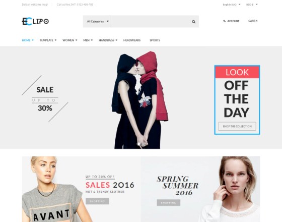 Vina Eclipo - Fashion VirtueMart Joomla Template