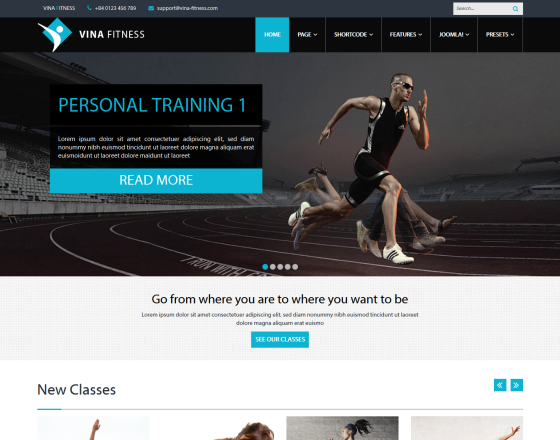 Vina Fitness II - Health, Sport, Gyms and Trainers Template