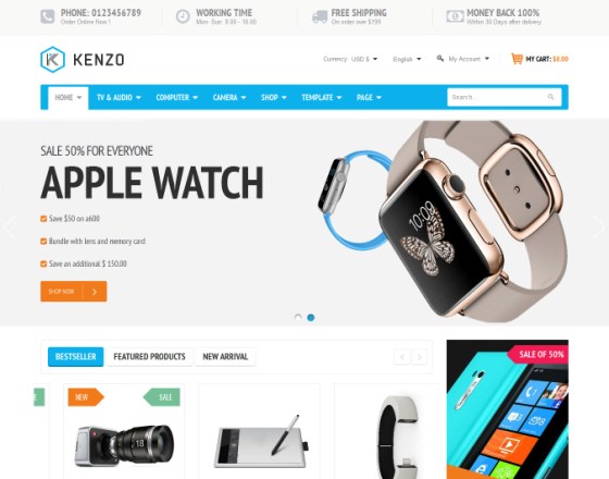 Vina Kenzo - Responsive VirtueMart Joomla Template