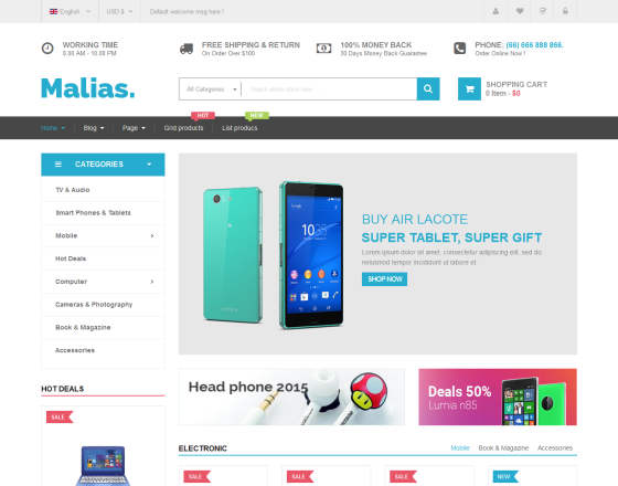 Vina Malias - Responsive Joomla Virtuemart Template