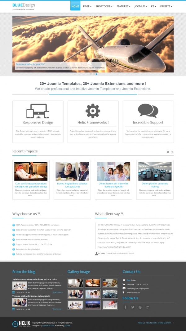 Blue Design II - Free Responsive Joomla 3 Template for Business