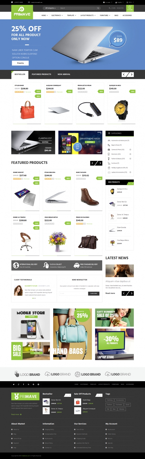 Vina Primave - Multipurpose Joomla Virtuemart Template