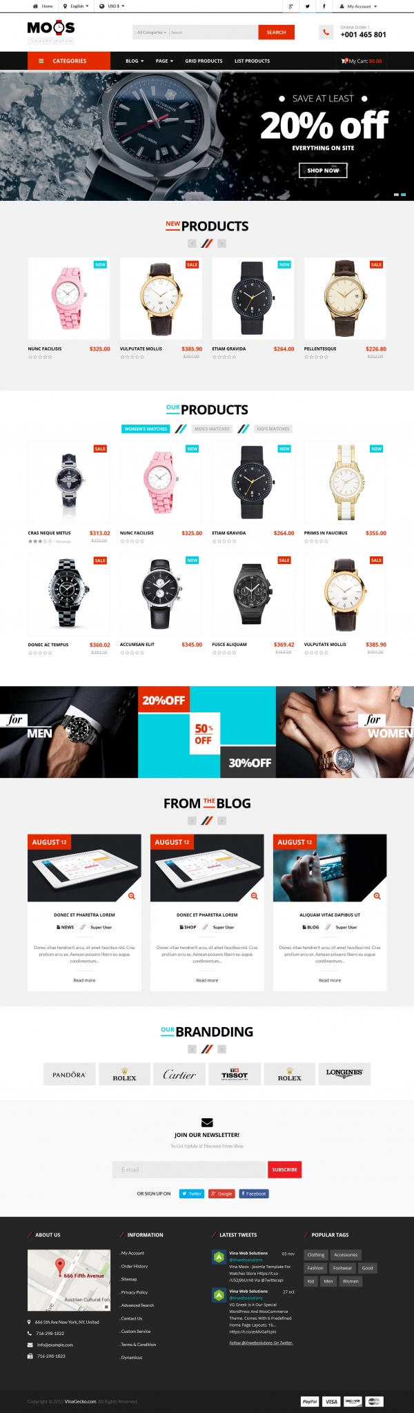 Vina Moos - Joomla Template for Watches Store