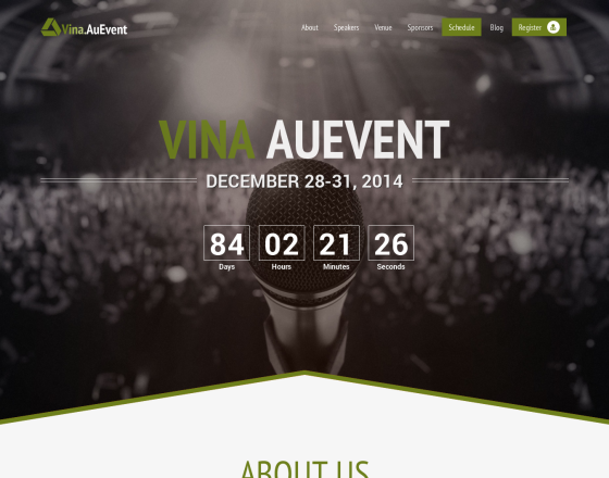 Vina AuEvent - One Page Event and Conference Template