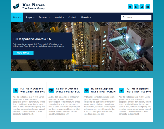 Vina Nereus - Responsive Joomla! 3x Corporate Template