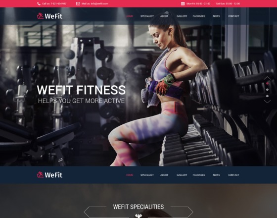 Vina Wefit - Health, Sport, Gyms and Trainers Template