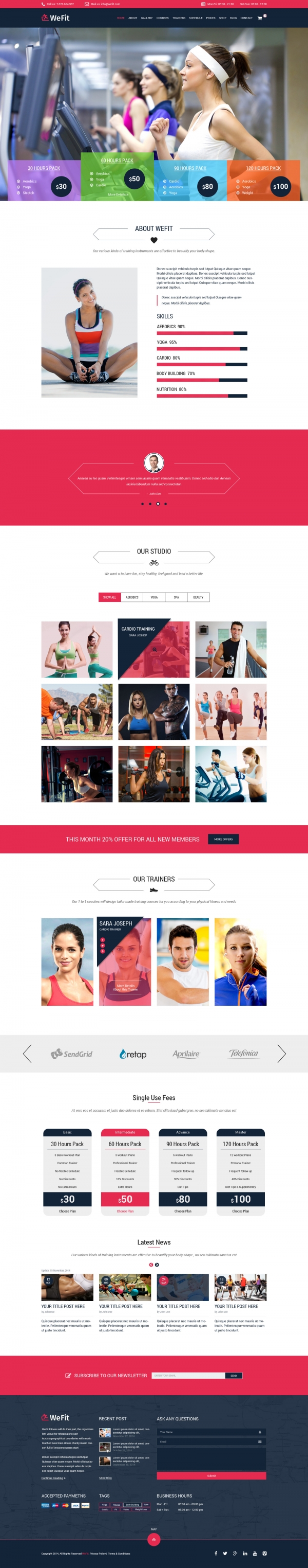 Vina Wefit - Health, Sport, Gyms and Trainers Template